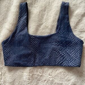 Blue Snake Print Sports Bra